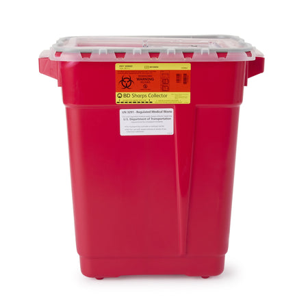 BD 305602 Sharps Container BD Red Base 18-1/2 X 17-3/4 X 11-3/4 Inch Vertical Entry 9