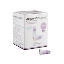 Safety Insulin Pen Needle Assure® ID DUO Pro 31 Gauge 5 mm Length Automatic Safety with Back-End Shield