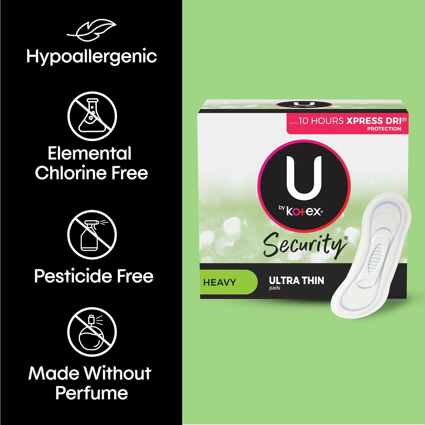 Feminine Pad U by Kotex® Security Ultra Thin Heavy Absorbency