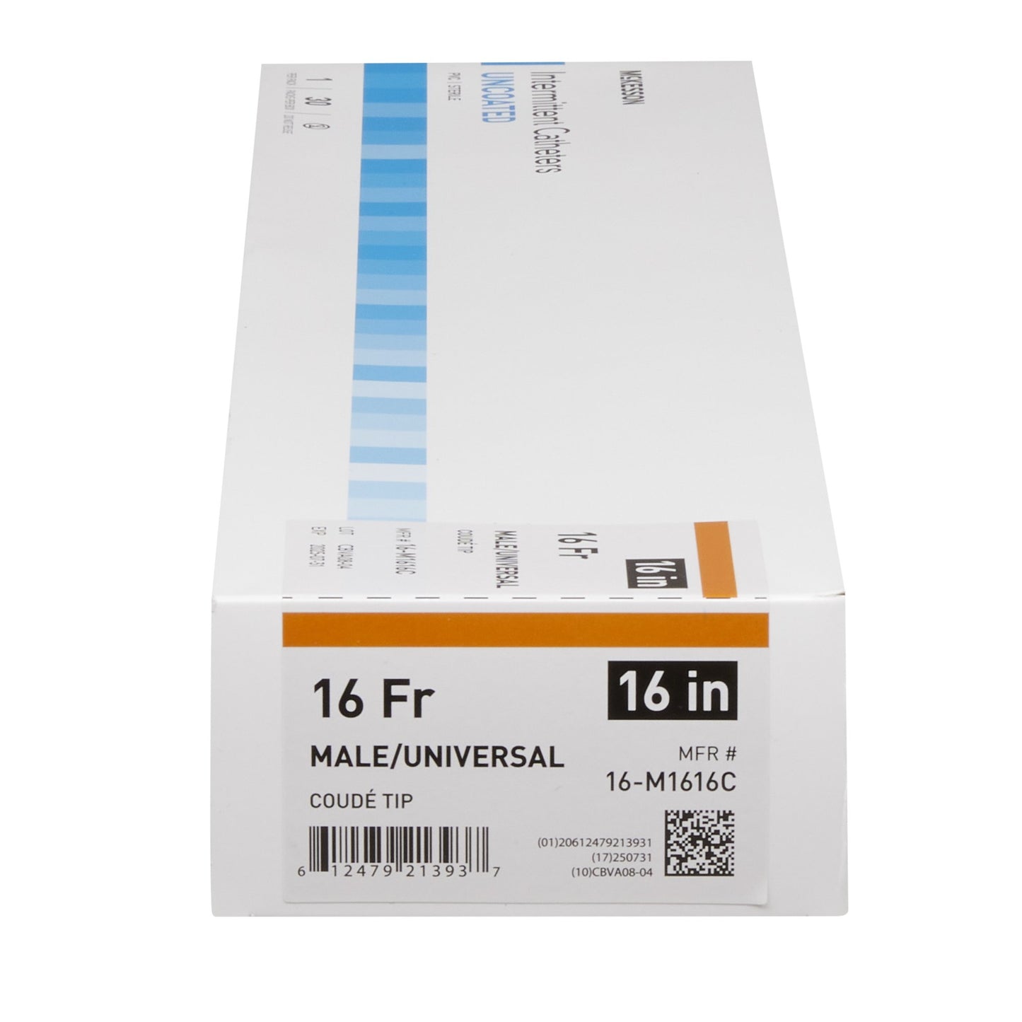 McKesson Male Urethral Catheter, 16 Fr, Coude Tip