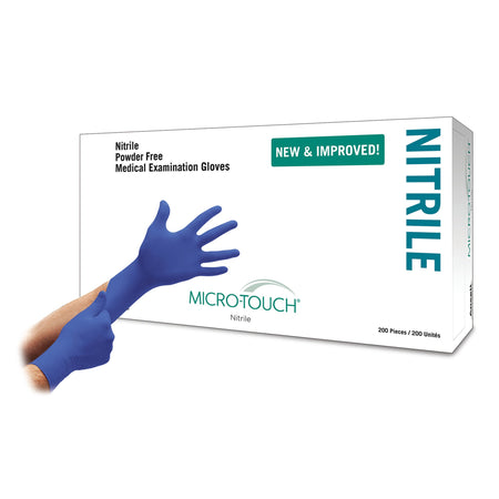 Ansell 703150 Micro-Touch Nitrile Exam Glove, Small, Blue