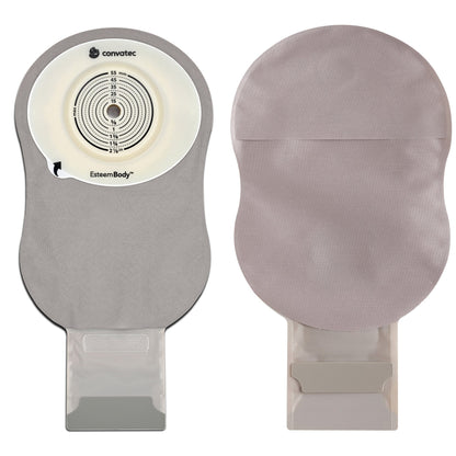 Ostomy Pouch Esteem Body™ One-Piece System 11 Inch Length Deep Convex, Pre-Cut 10 to 45 mm Stoma Drainable
