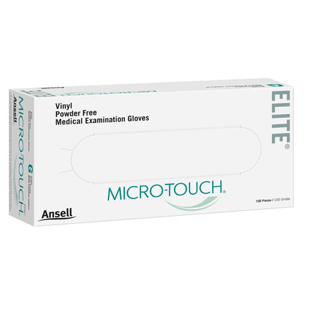 Ansell 3092 Micro-Touch Elite Stretch Vinyl Exam Glove, Medium, Ivory