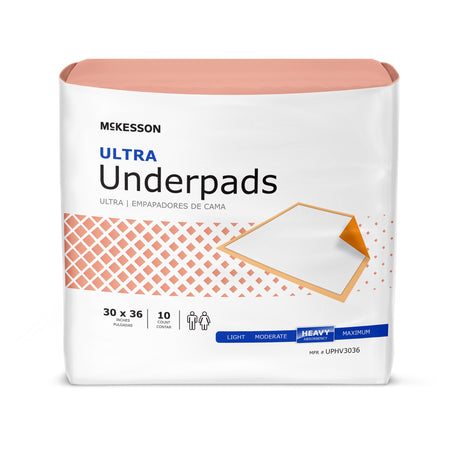 McKesson UPHV3036 Ultra Heavy Absorbency Underpad, 30 x 36 Inch