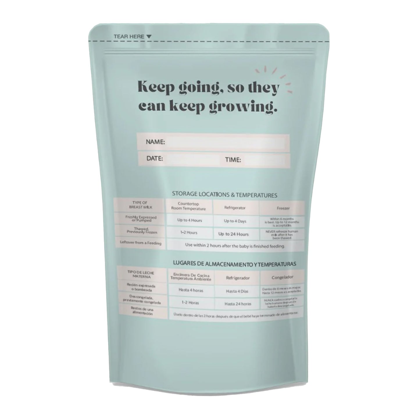 Breast Milk Storage Bag Zomee 8 oz. Food Grade Plastic