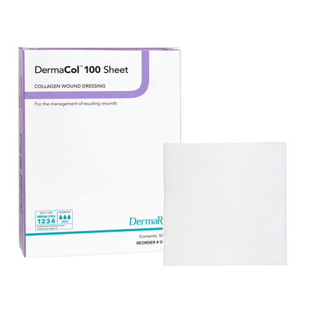 DermaRite 3321 DermaCol 100 Collagen Dressing, 2 x 2 Inch, Up to 4 Inch Length, White