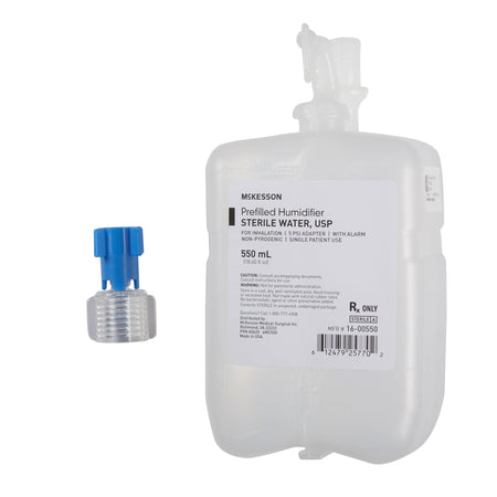McKesson 16-00550 Humidifier Bottle with Adapter Prefilled 550mL For Inhalation