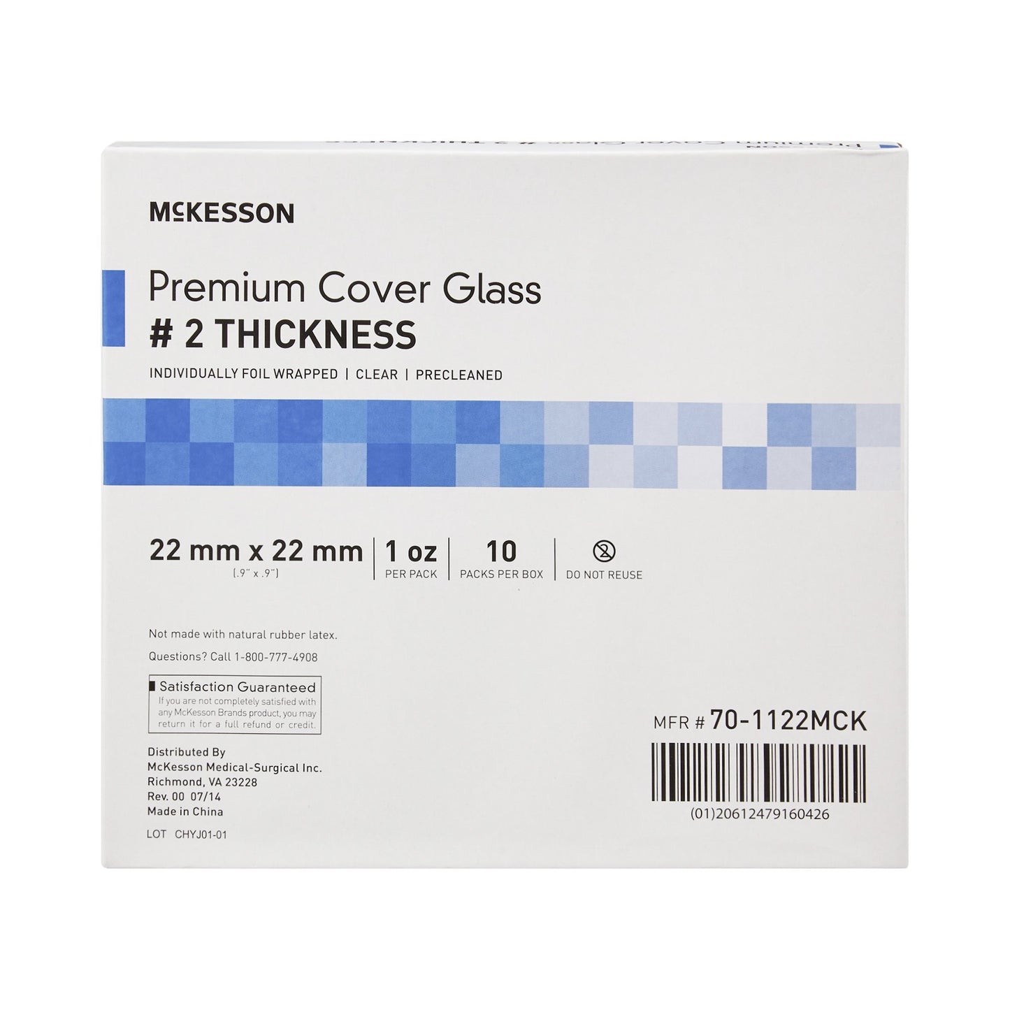 McKesson Premium No. 2 Thickness Cover Glass, 22 x 22 mm