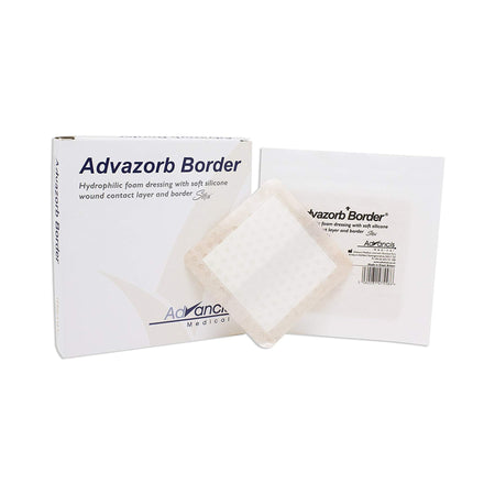 Mediusa 1034600 Advazorb Border Silicone Face and Border, 6 x 6 Inch