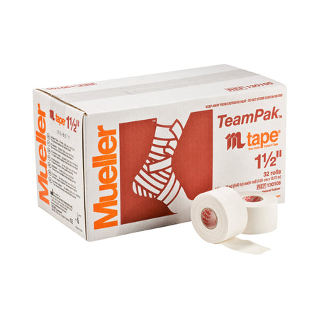 Mueller 130105 MTape Cotton / Zinc Oxide Athletic Tape, 1-1/2 Inch x 15 Yard, White