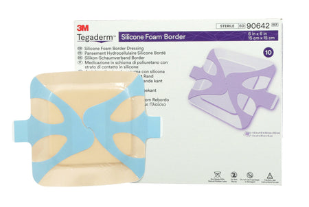 Solventum 90642 3M Tegaderm Silicone Adhesive with Border Silicone Foam Dressing