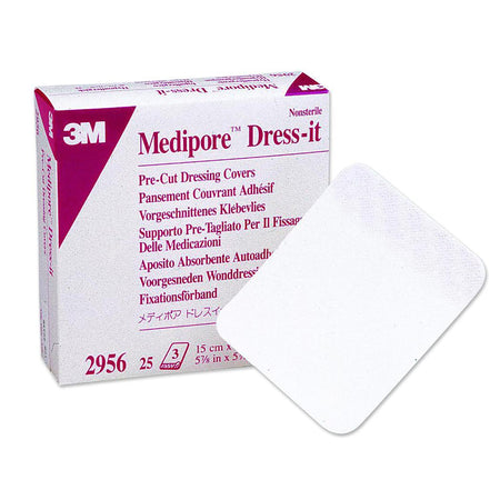 Solventum 2956 3M Medipore Cloth Dressing Retention Tape, 5-7/8 x 5-7/8 Inch, White