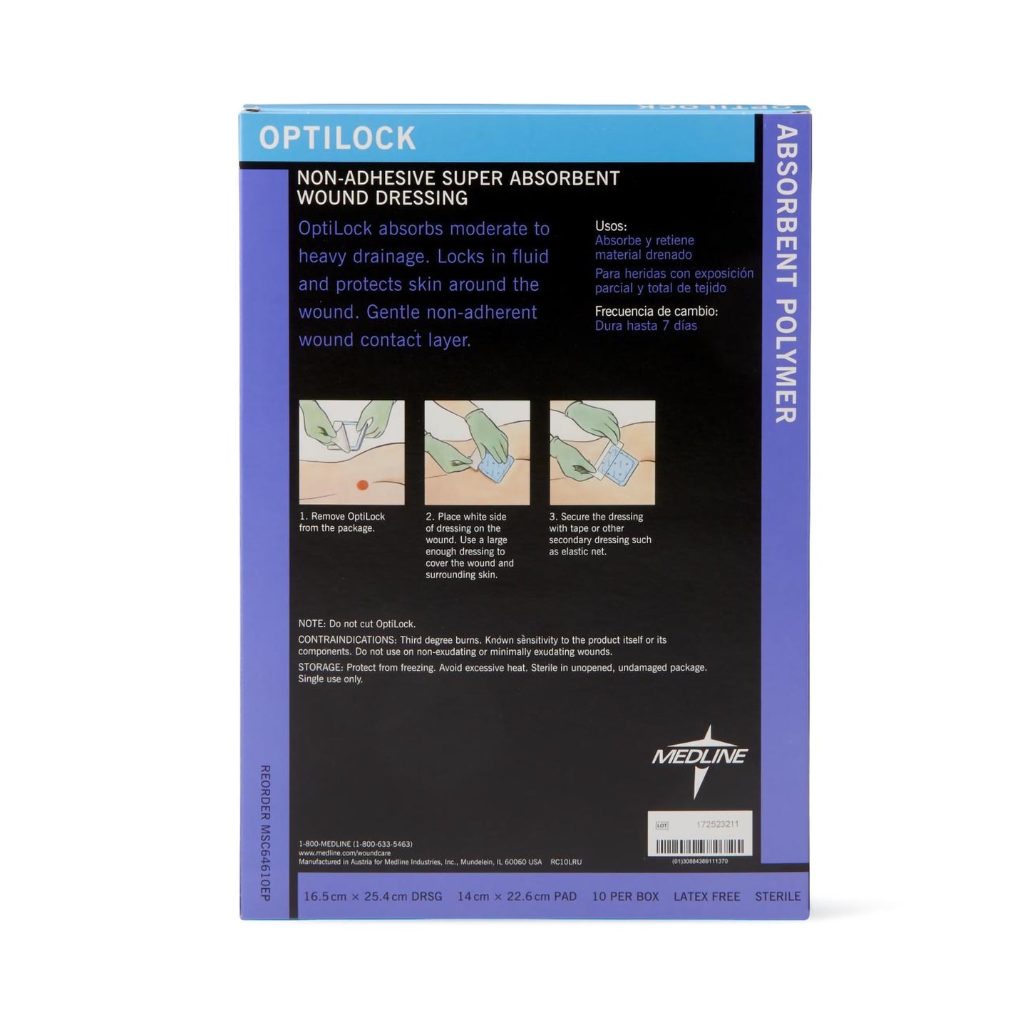 Optilock Nonadherent Dressing, 6½ x 10 Inch