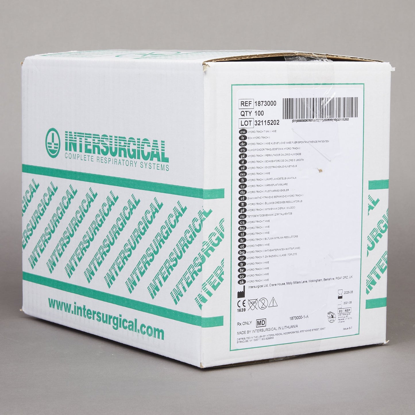 Heat and Moisture Exchanger-Trach Hydro-Trach™ T range 13.2 mg H₂O/L @ VT 500 mL 0.3 cm H₂O @ 30 LPM