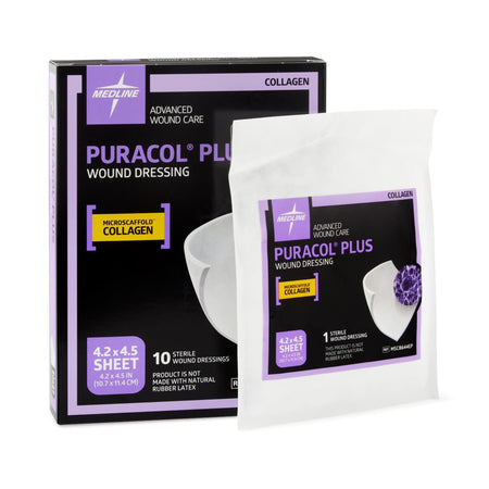 Medline MSC8644EP Puracol Plus Collagen Dressing, 4¼ x 4½ Inch