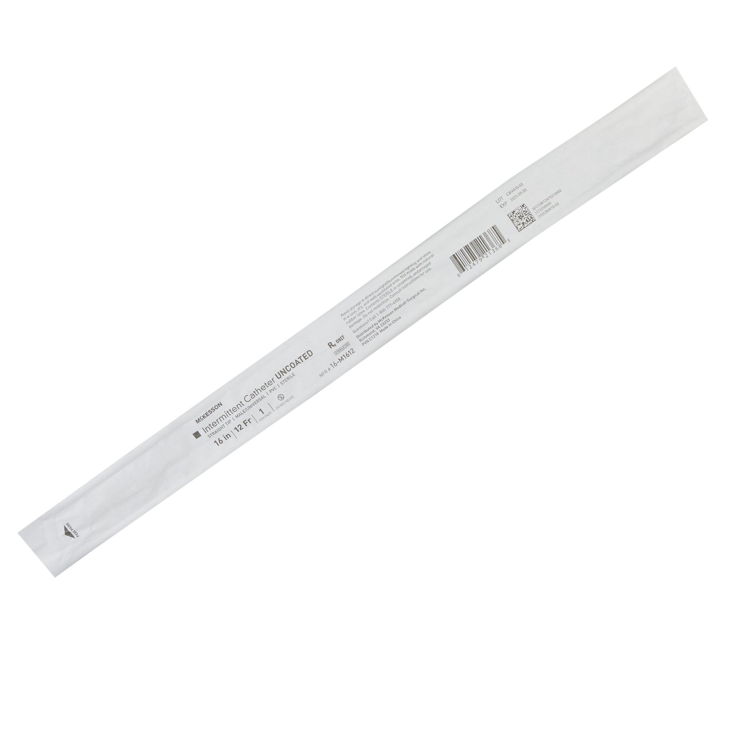 McKesson Male Urethral Catheter, 12 Fr, Straight Tip