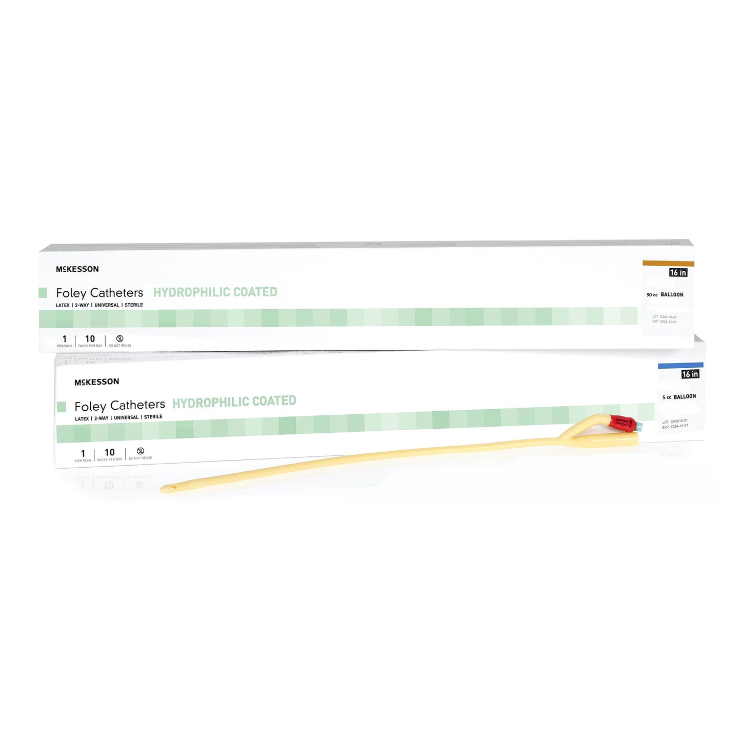 McKesson Hydrophilic-Coated Latex Foley Catheter, Standard Tip, 16 Fr.
