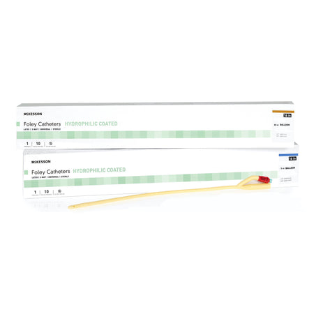 McKesson 16-LFOL3016 Hydrophilic-Coated Latex Foley Catheter, Standard Tip, 16 Fr.