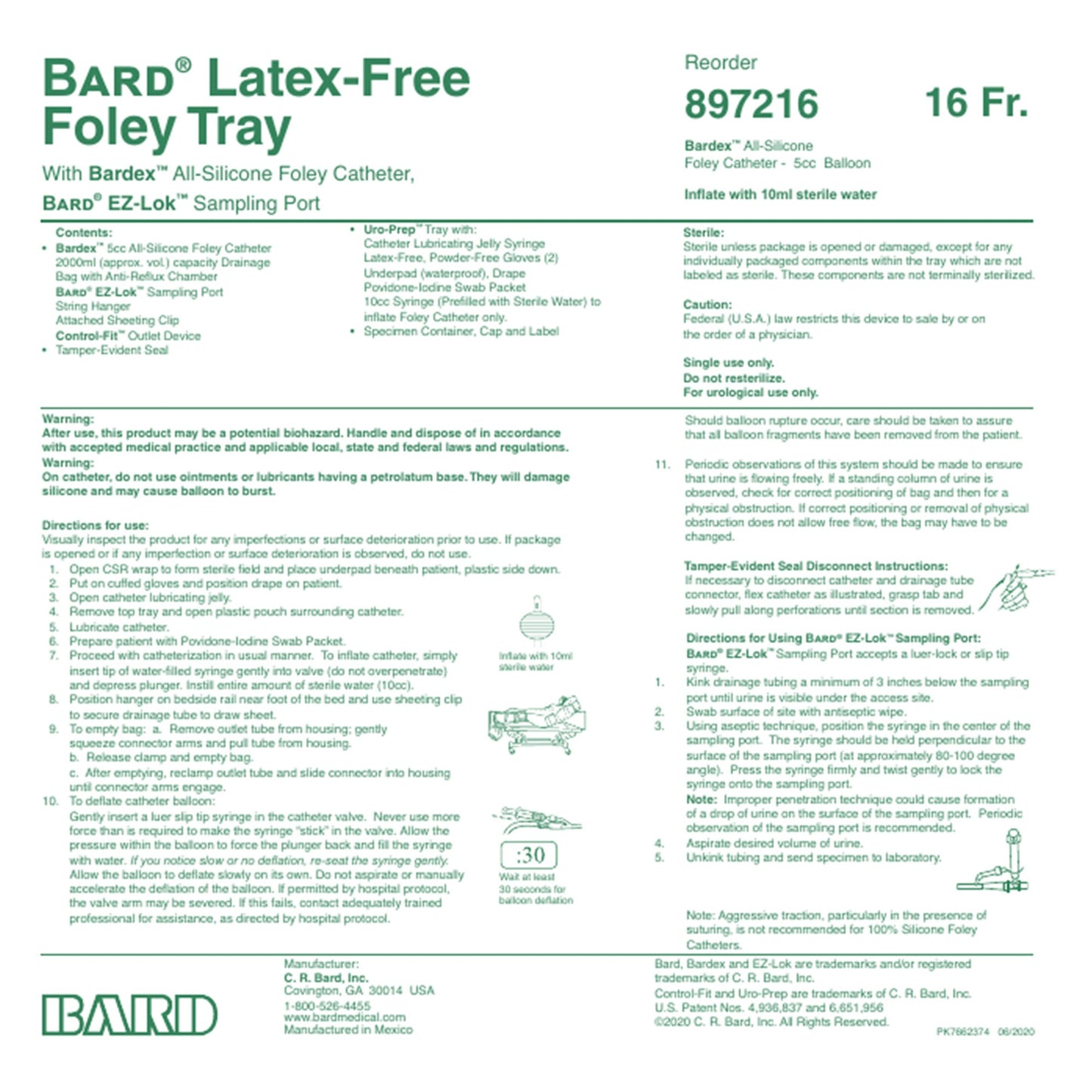 Bardia® Indwelling Catheter Tray, 16 Fr., Chamber Bag