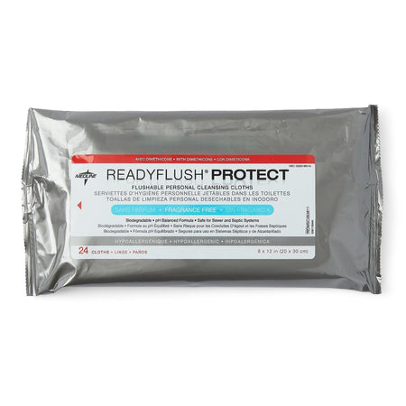 Flushable Incontinence Care Wipe ReadyFlush® Protect Soft Pack Unscented 24 Count
