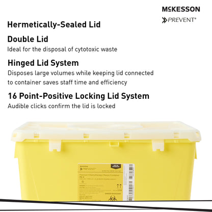 McKesson Prevent® Sharps Container, 8 Gallon, 13-1/2 x 17-3/10 x 13 Inch