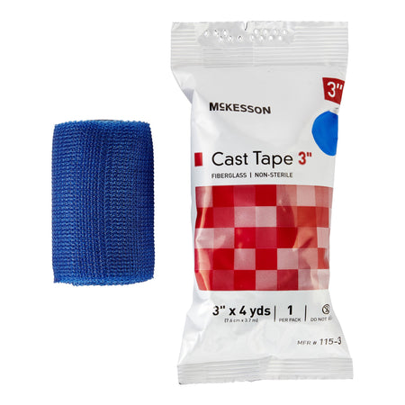McKesson 115-3B Blue Cast Tape, 3 Inch x 4 Yard