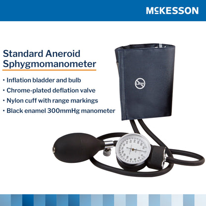 McKesson Aneroid Sphygmomanometer with Cuff, 2-Tube, Pocket-Size, Medium Cuff
