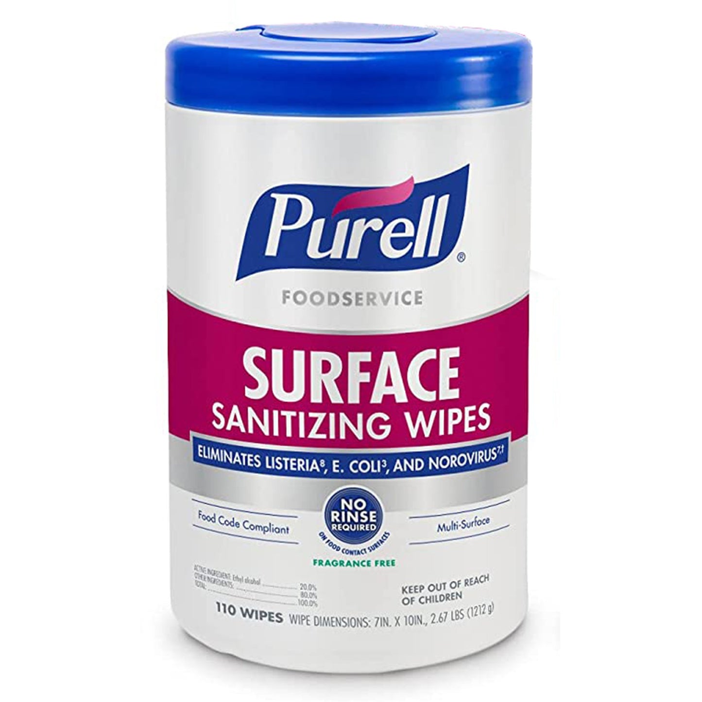 Purell® Foodservice Surface Sanitizing Wipes, 7 x 10 Inch