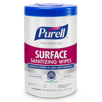 Purell® Foodservice Surface Sanitizing Wipes, 7 x 10 Inch
