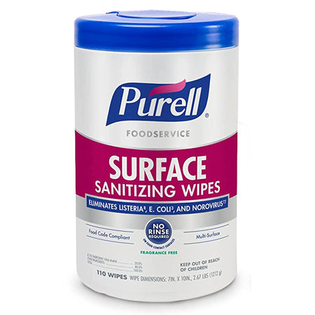 Purell® Foodservice Surface Sanitizing Wipes, 7 x 10 Inch