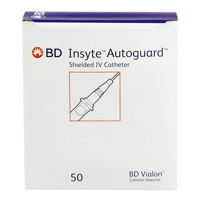 BD 381454 Peripheral IV Catheter Insyte™ Autoguard™ 16 Gauge 1.16 Inch BD Vialon Straight Hub Non Blood Control Push Button Safety
