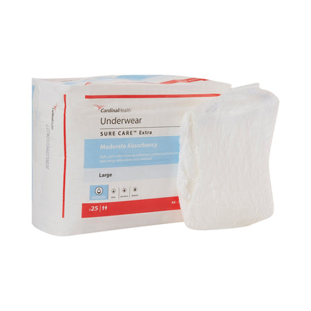 Cardinal 1845R Sure Care Extra Moderate Absorbency Incontinence Underwear, Large