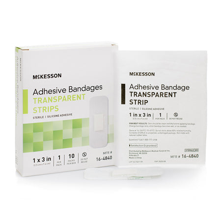 McKesson 16-4840 Sheer Adhesive Strip, 1 x 3 Inch