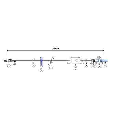 IV Extension Set ICU Small Bore 60 Inch Tubing With Filter