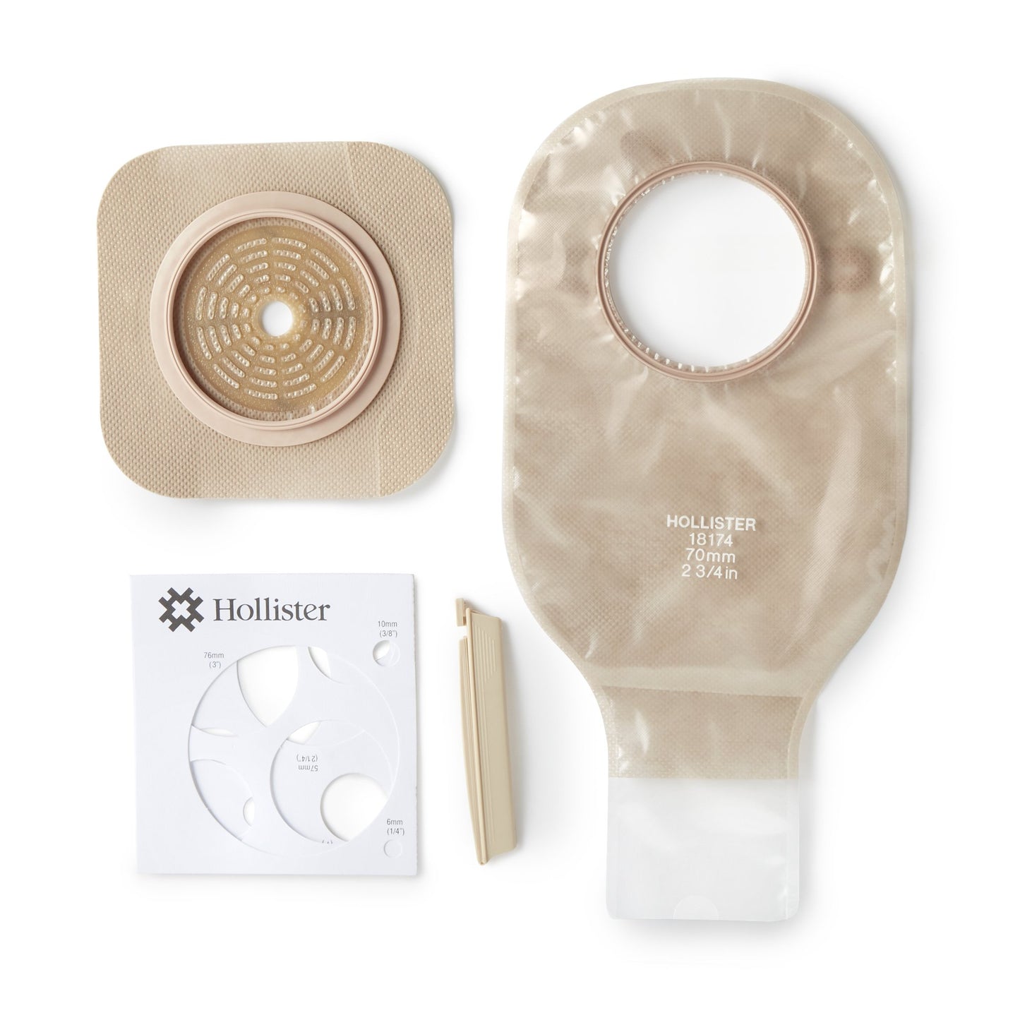 New Image™ 19104 2-Piece Clear Ileostomy/Colostomy Pouch, 70 mm Flange, Blue