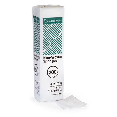 CareStock CS4024 Nonwoven Sponge, 2 x 2 Inch, 4-Ply