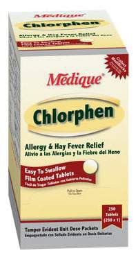 Medique Products 24164 Allergy Relief Chlorphen 4 mg Strength Tablet 1 per Box