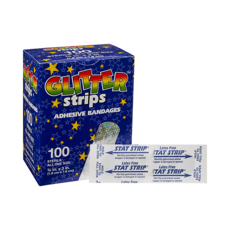 Dukal 1075413 Glitter Stat Strip Design Adhesive Strip, ¾ x 3 Inch