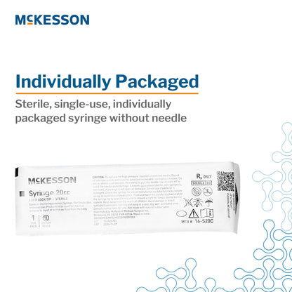 General Purpose Syringe McKesson 20 mL Luer Lock Tip Without Safety