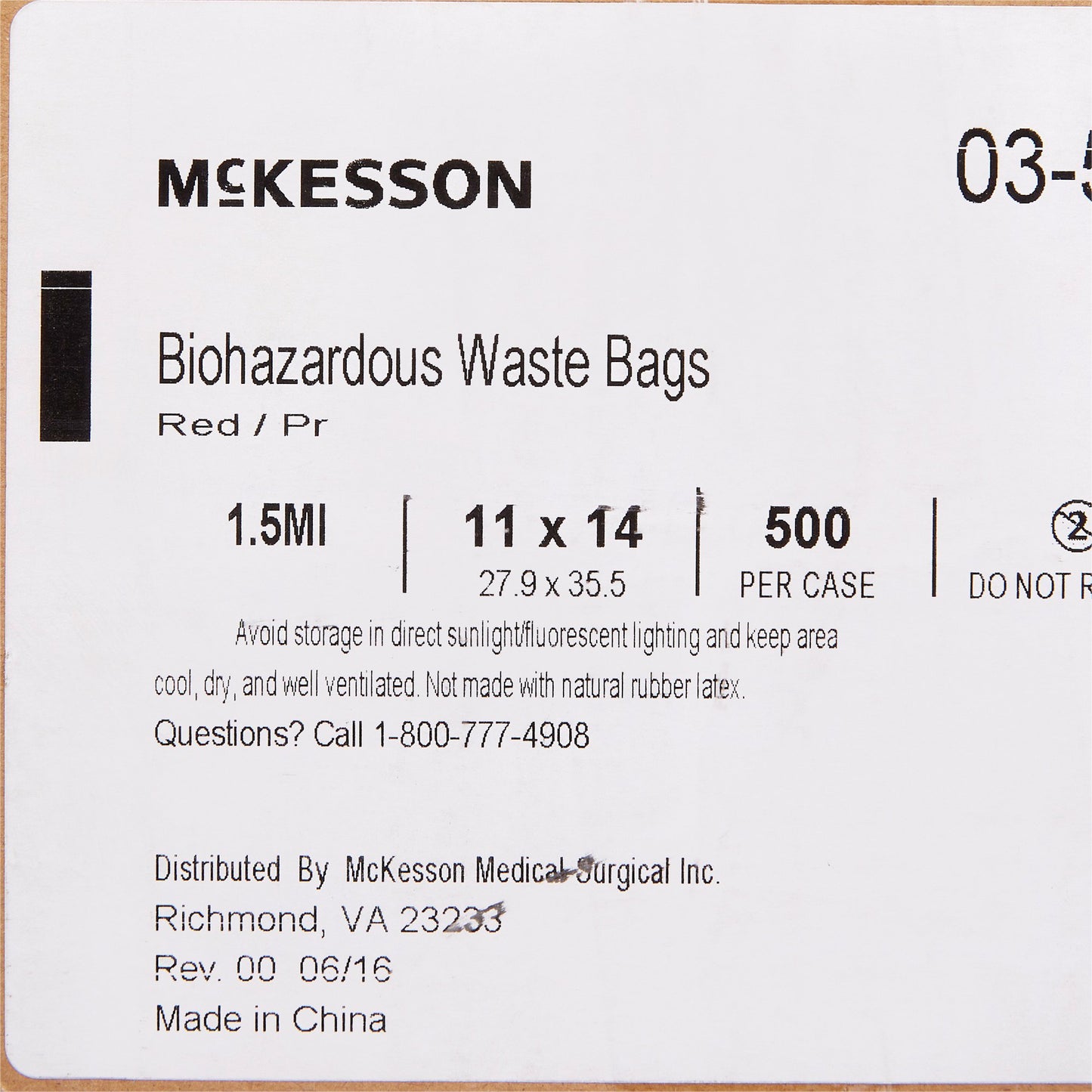 McKesson Infectious Waste Bag