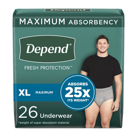 Kimberly-Clark 53746 Depend Fresh Protection Men's Maximum Absorbency Underwear