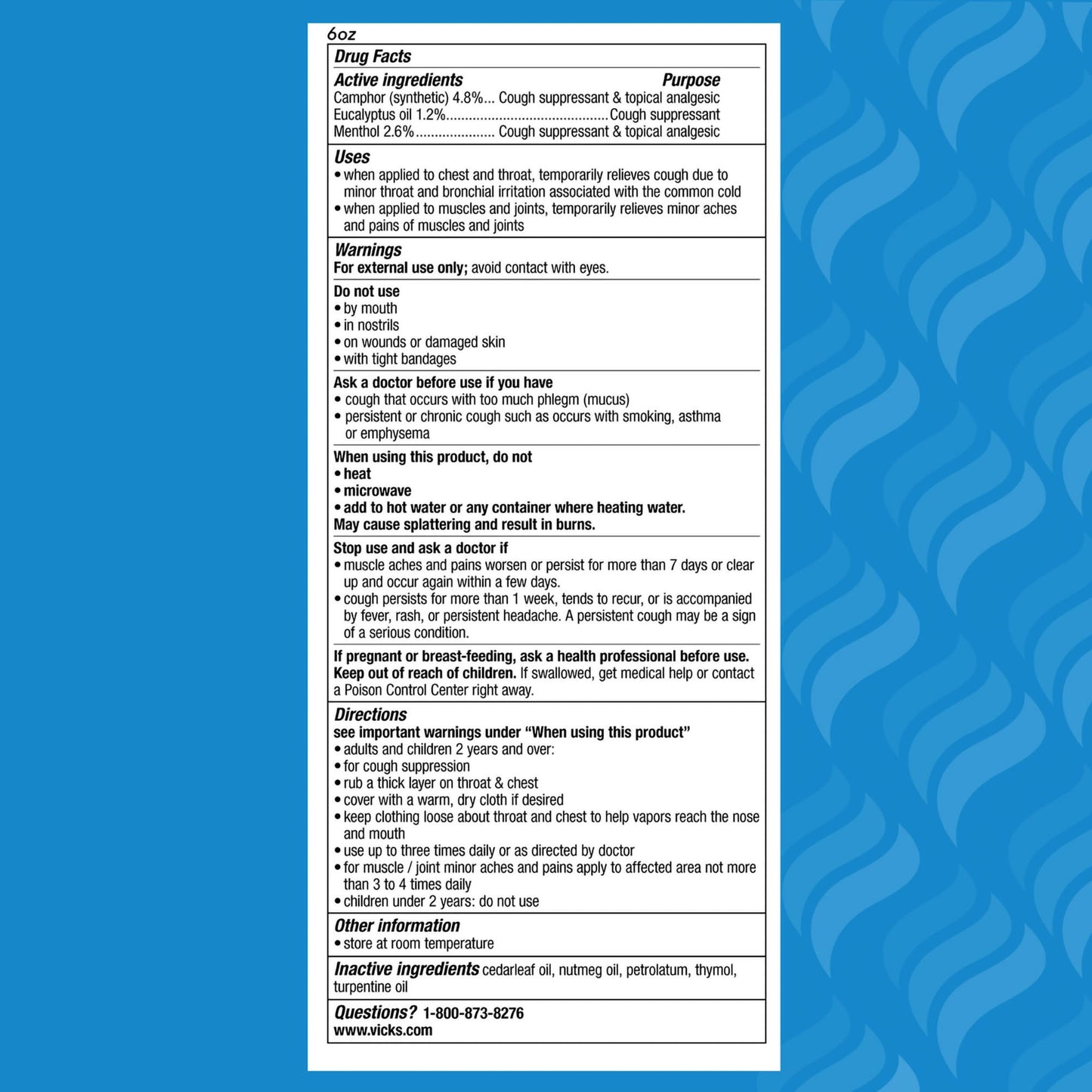 Vicks® VapoRub® Cough Suppressant Topical Analgesic Ointment