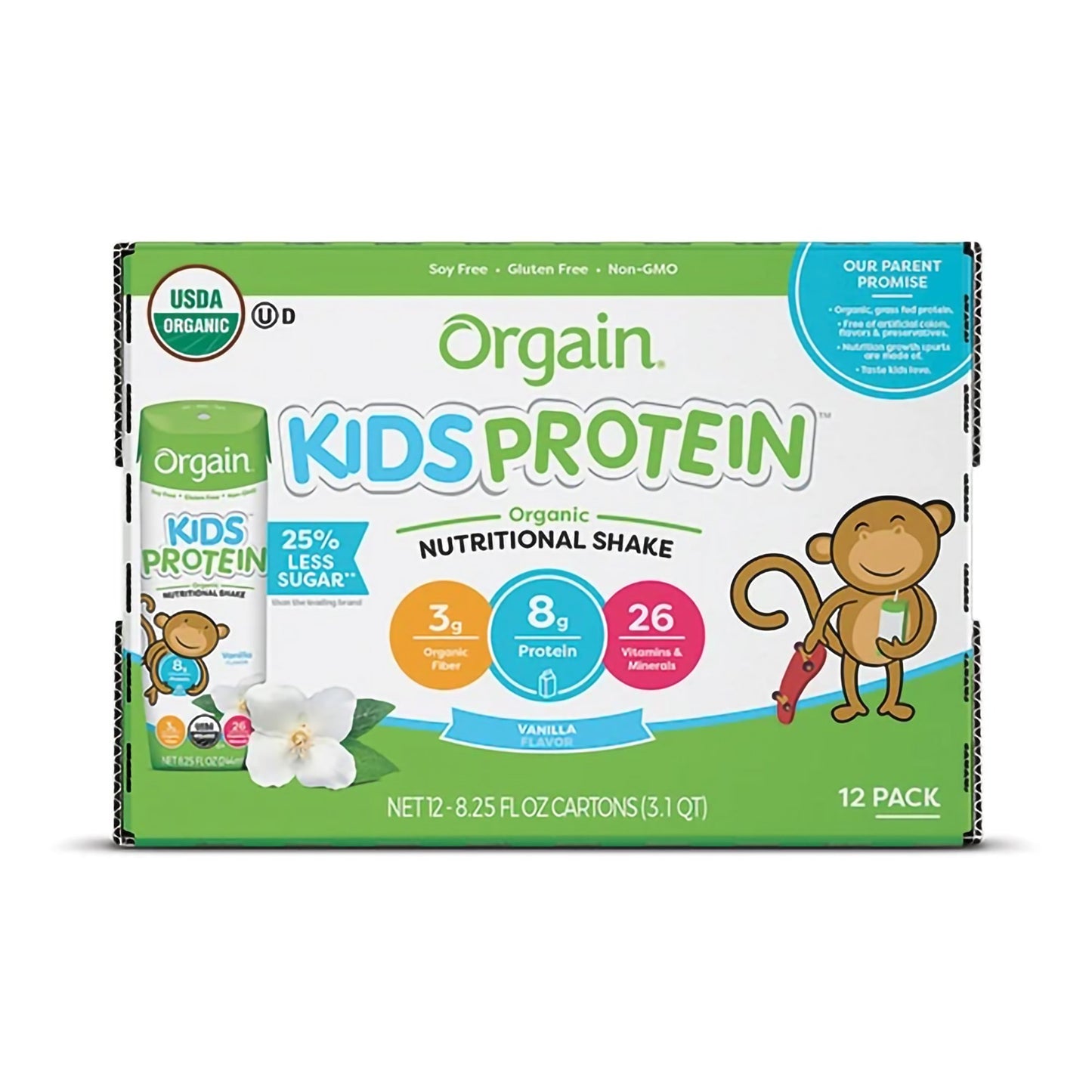 Orgain® Kids® Protein Organic Nutritional Shake, Vanilla, 8.25-ounce carton