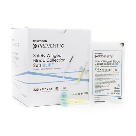 McKesson 16-BC2334 Prevent G Blood Collection Set, 23 Gauge, ¾-inch needle length