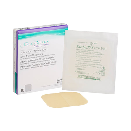 ConvaTec 187955 DuoDerm Extra Thin Hydrocolloid Dressing, 4 x 4 Inch
