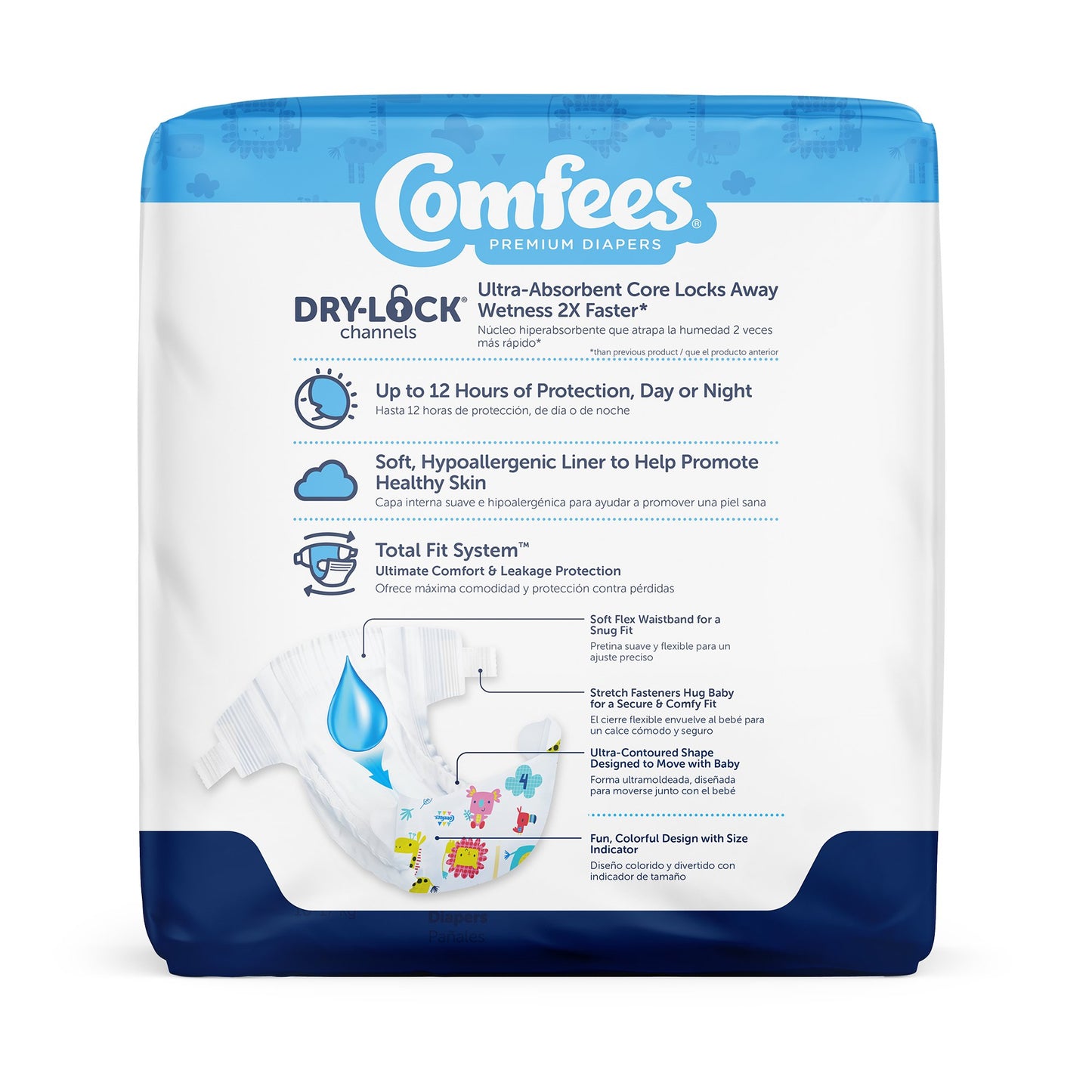 Comfees® Premium Diapers, Unisex, Baby, Tab Closure, Size 4
