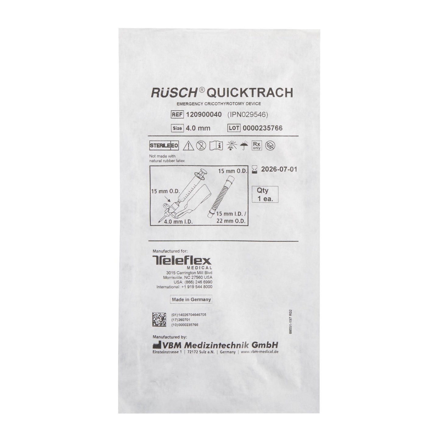 QuickTrach® Emergency Cricothyrotomy Kit
