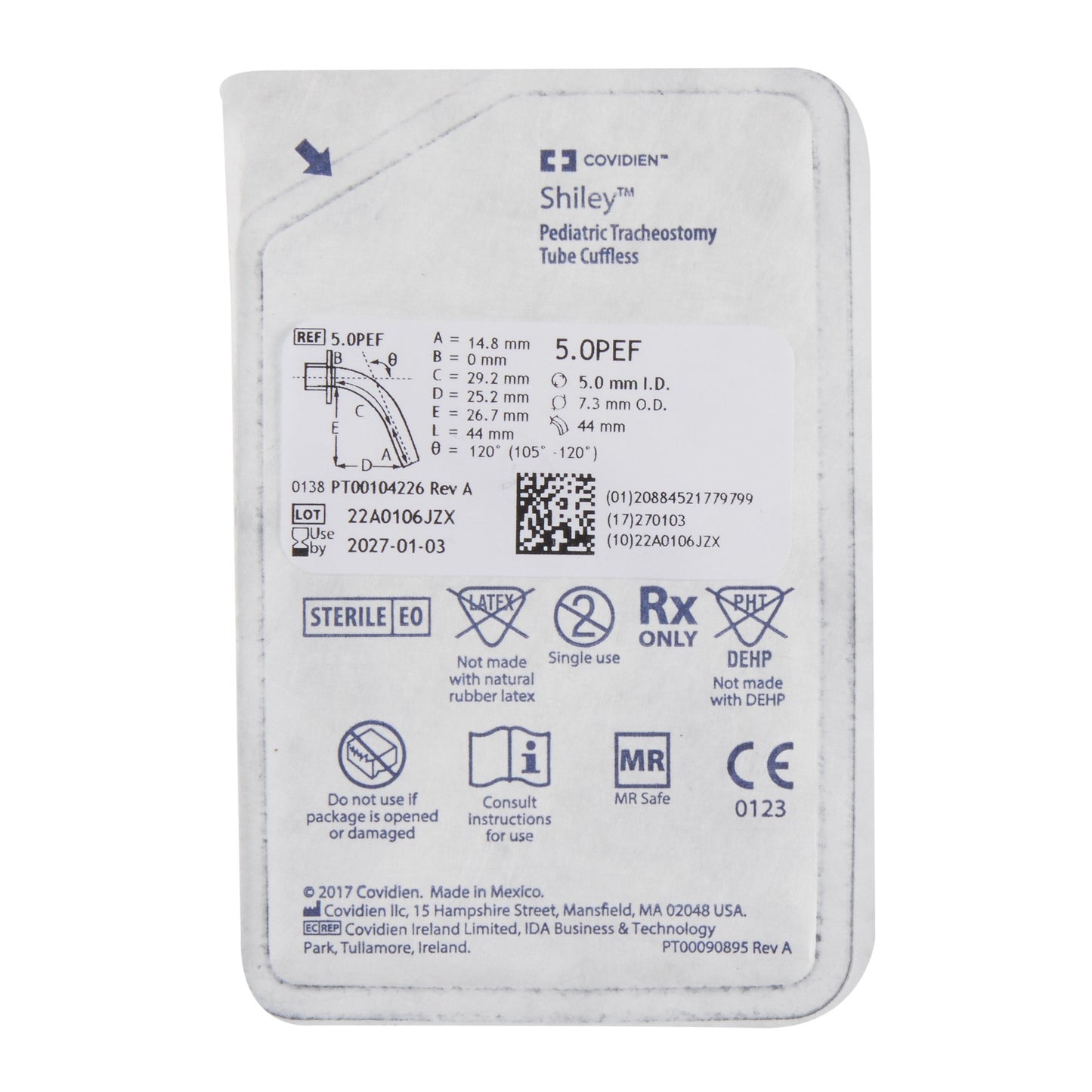 Uncuffed Tracheostomy Tube Shiley™ Size 5.0 Pediatric