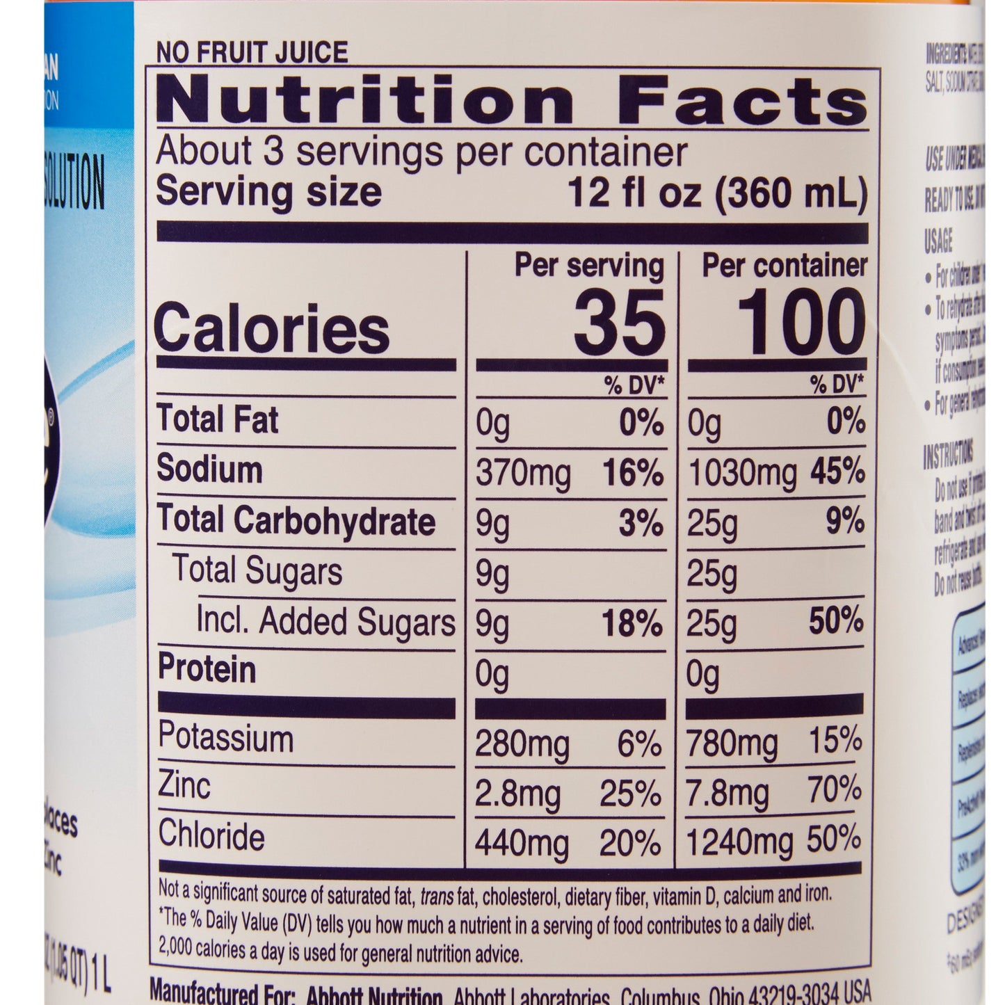 Pedialyte® Mixed Fruit Electrolyte Solution, 1 Liter Bottle
