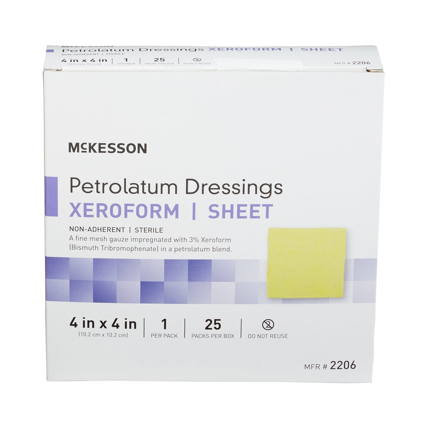 McKesson Xeroform Petrolatum Impregnated Dressing, 4 x 4 Inch
